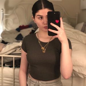 Green vintage crop top